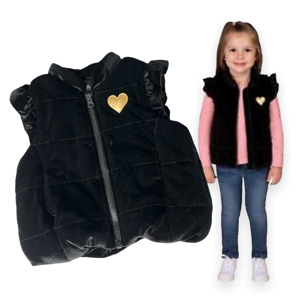 Buffalo by David Bitton Black‎ Quilted Velvet Puffer Style Zip Front Vest